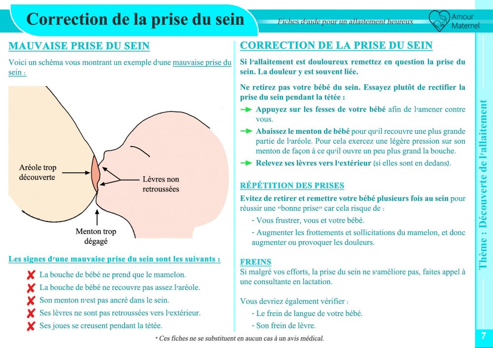 avoir plus de lait en corrigeant la prise du sein de bébé