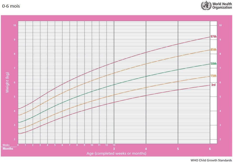 prise de poids bébé allaité fille